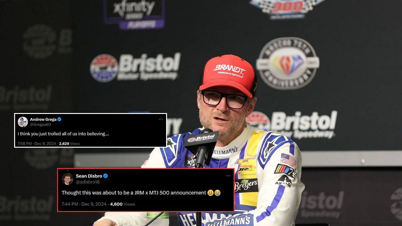 In Picture: Dale Earnhardt Jr. Credit: Getty Images. Fan Reactions by x.com/Gregaa03 and x.com/sdisbro18