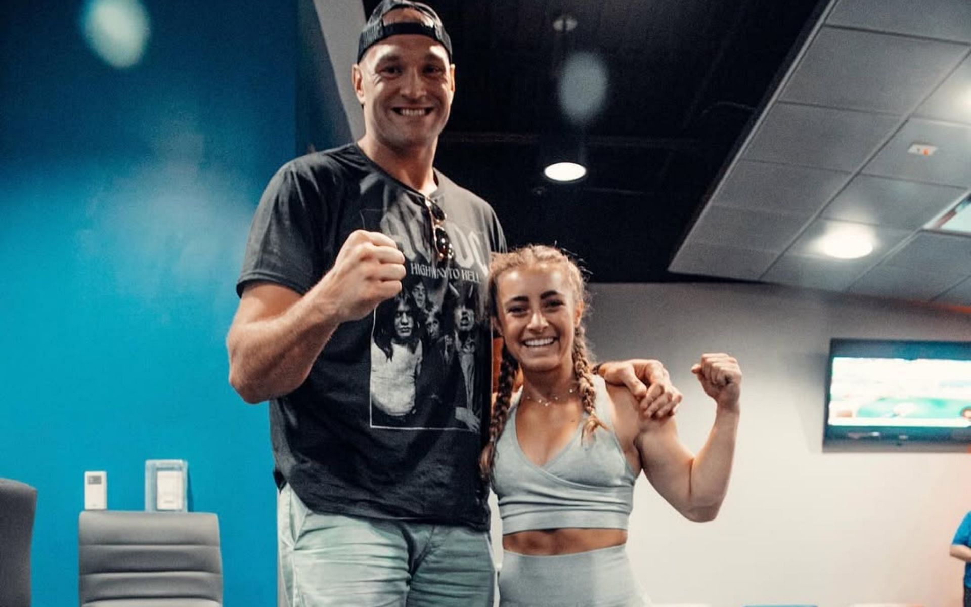 Demi Bagby (right) reacts to Tyson Fury