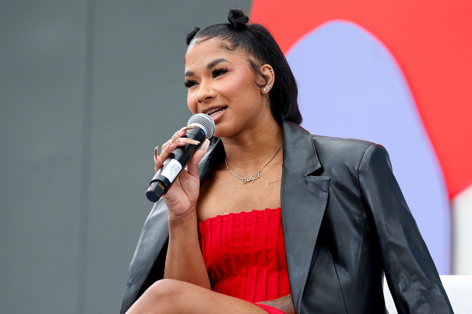 Jordan Chiles speaking at the Teen Vogue Summit 2024 - (Source: Getty)