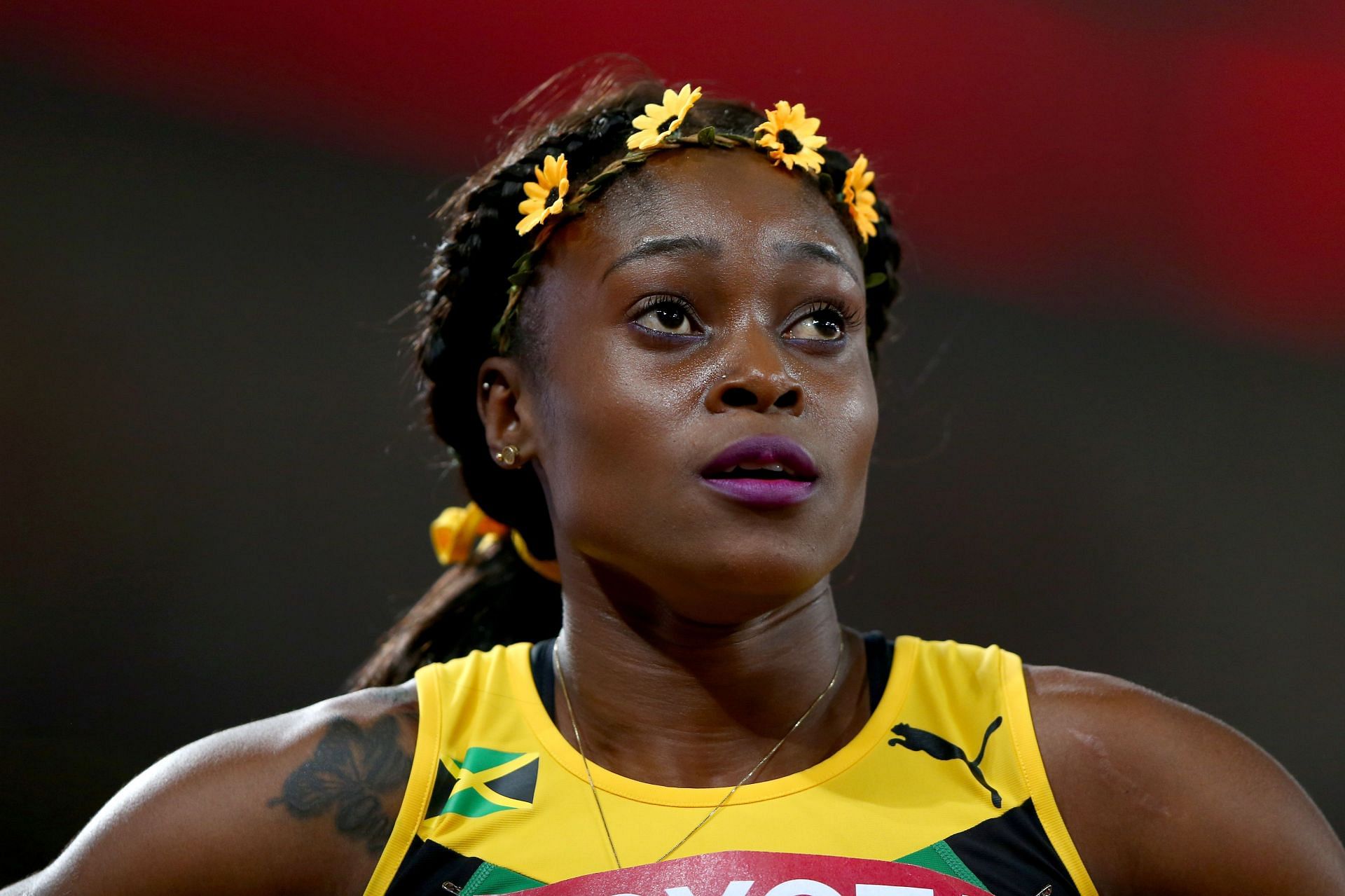 Thompson-Herah after competing in the Women&#039;s 200m semifinals of the 2015 IAAF World Championships in Beijing (Image via: Getty Images)