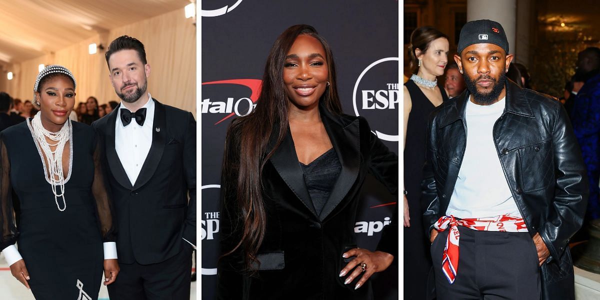 (Left to Right) Serena Williams, Alexis Ohanian, Venus Williams, Kendrick Lamar [Image source: Getty]