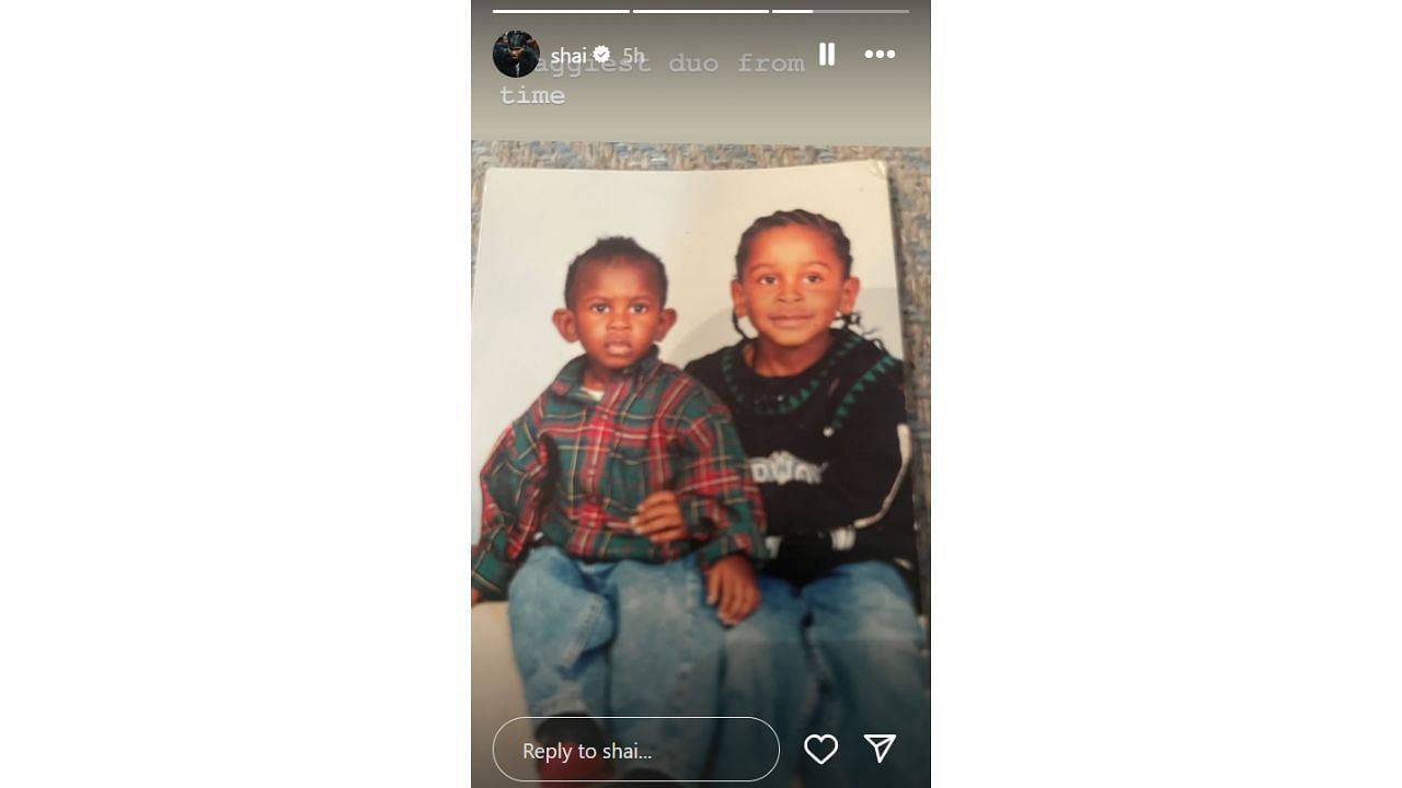 SGA&#039;s throwback photo with his younger brother, Thomasi Gilgeous-Alexander. photo: @shai/IG]