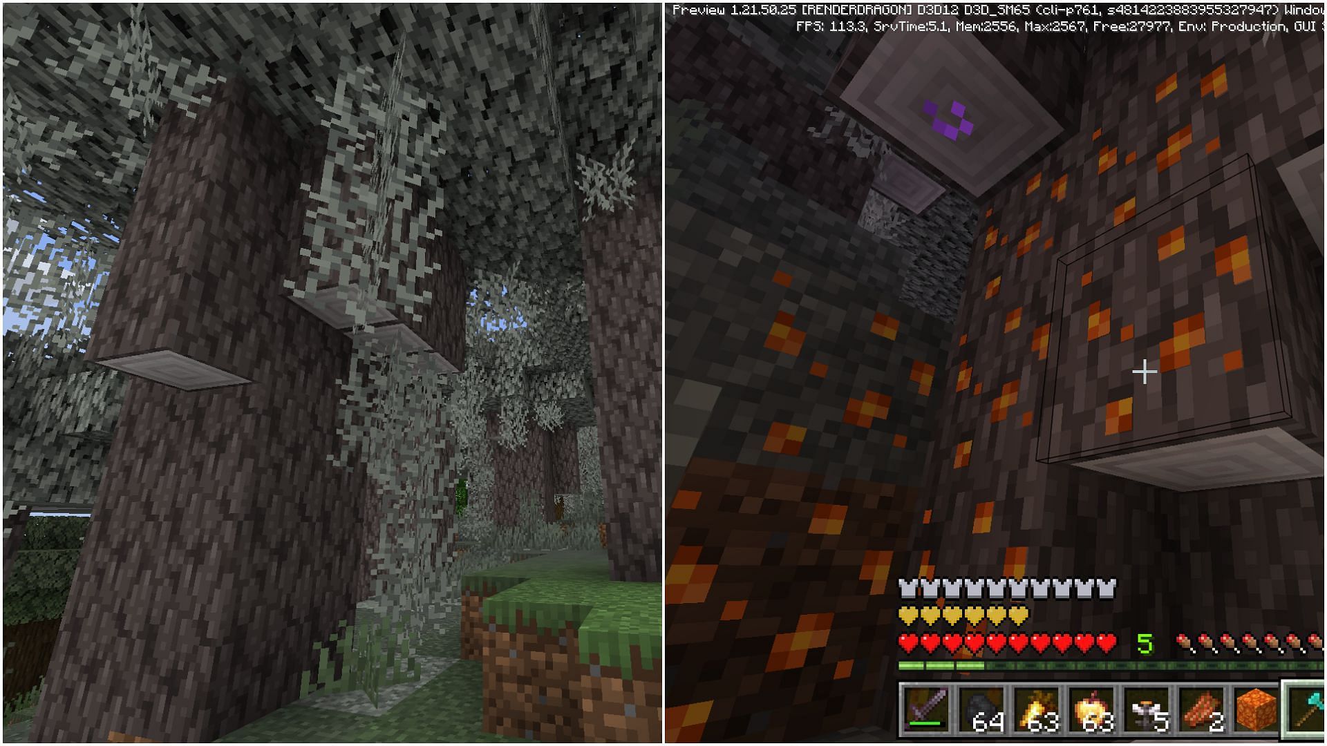 Pale oak logs and resin clumps are basic natural resources needed to create Creaking (Image via Mojang Studios)