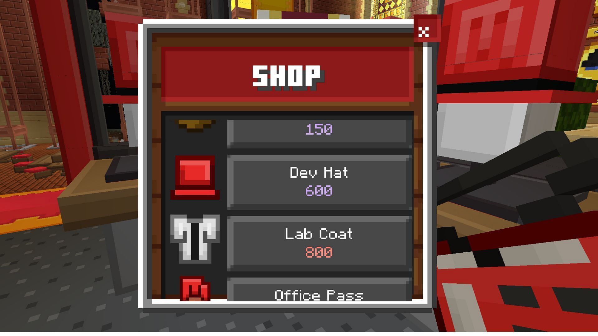 The Dev Hat can be purchased for a modest 600 coins (Image via Mojang Studios)