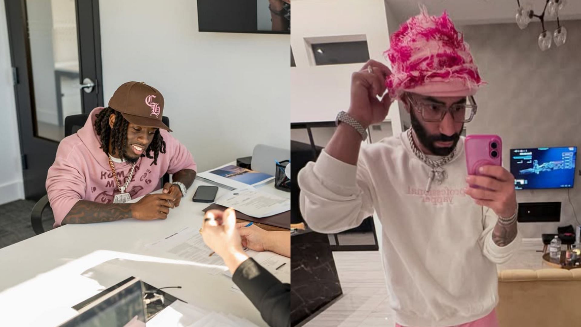 Fousey suggests Twitch megastar Kai Cenat fakes his viewership (Images via @kaicenat, @fousey/Instagram)