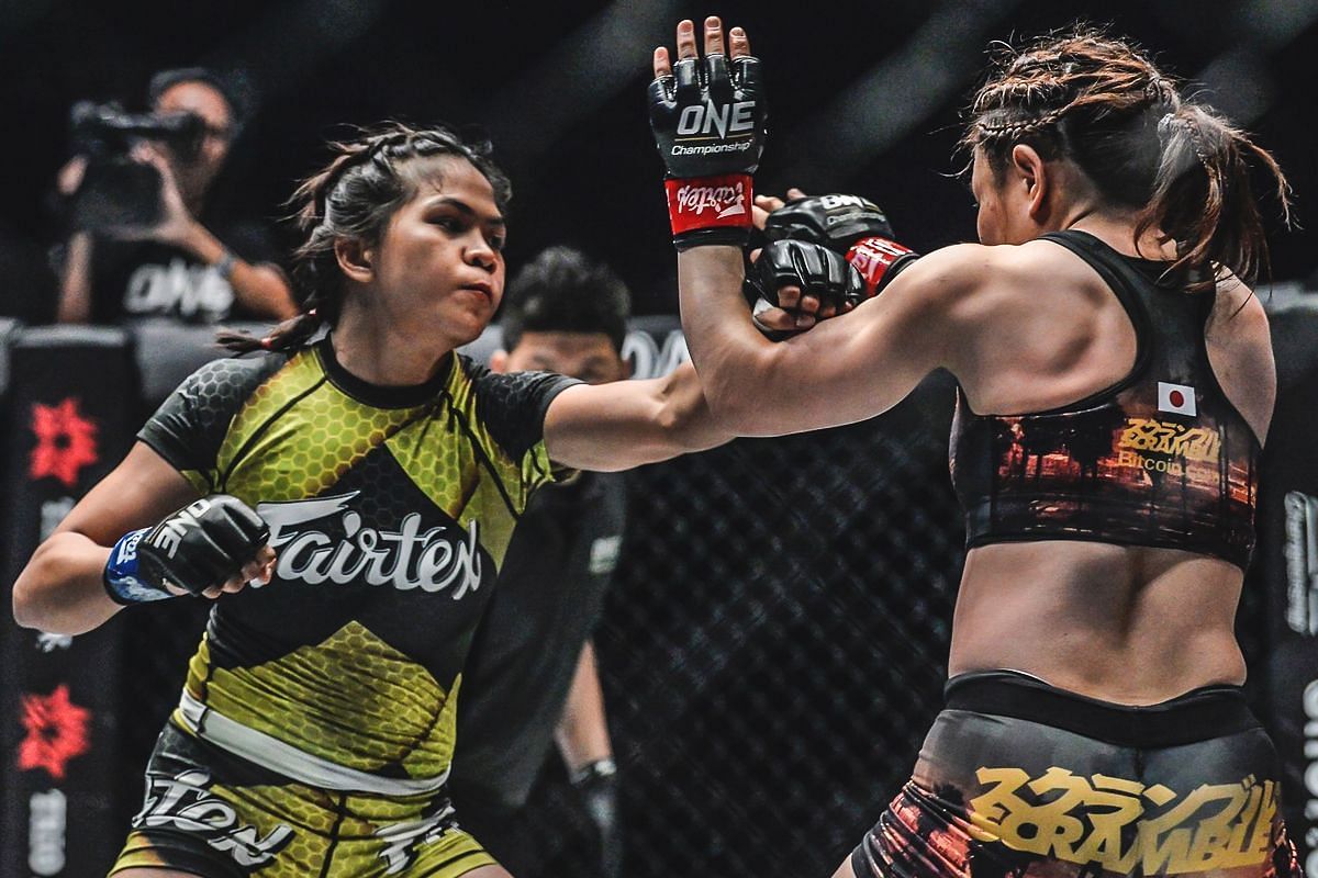 Denice Zamboanga fighting Mei Yamaguchi | Image credit: ONE Championship