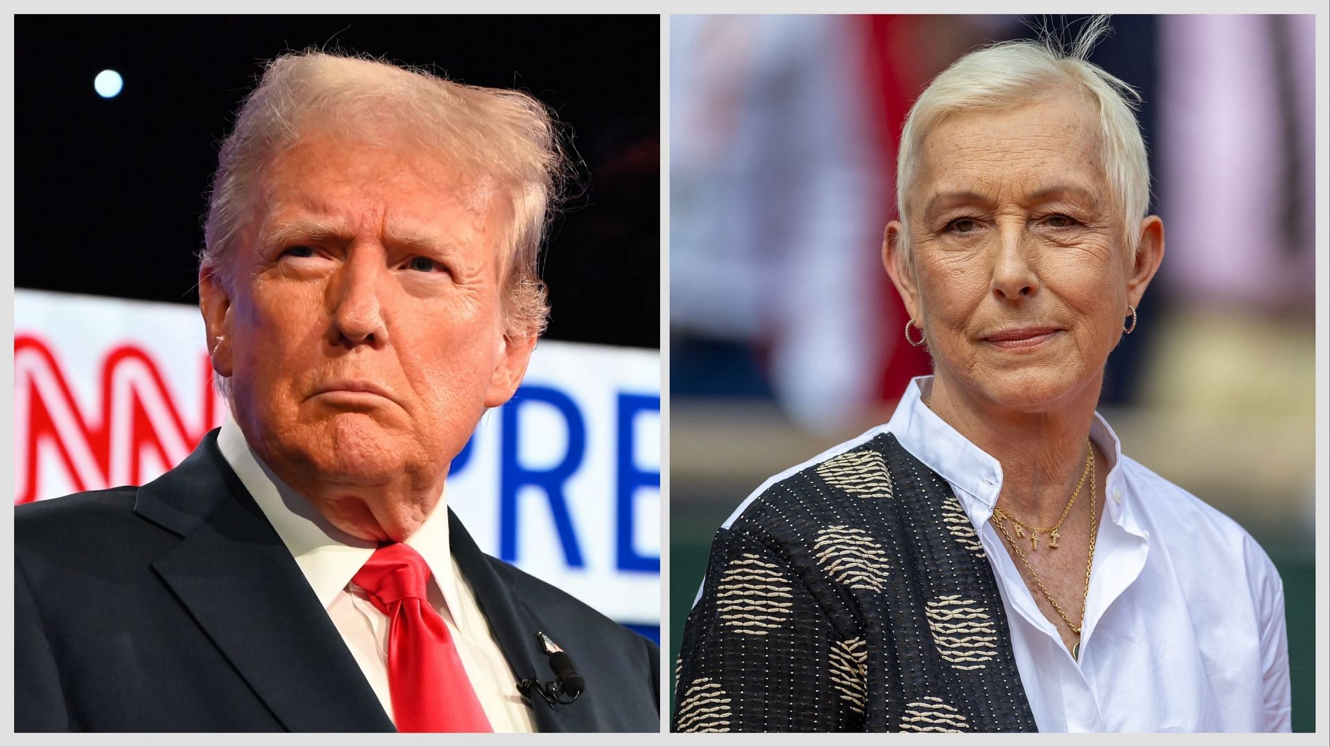 Donald Trump (L) and Martina Navratilova (R); ( Source - Getty Images)