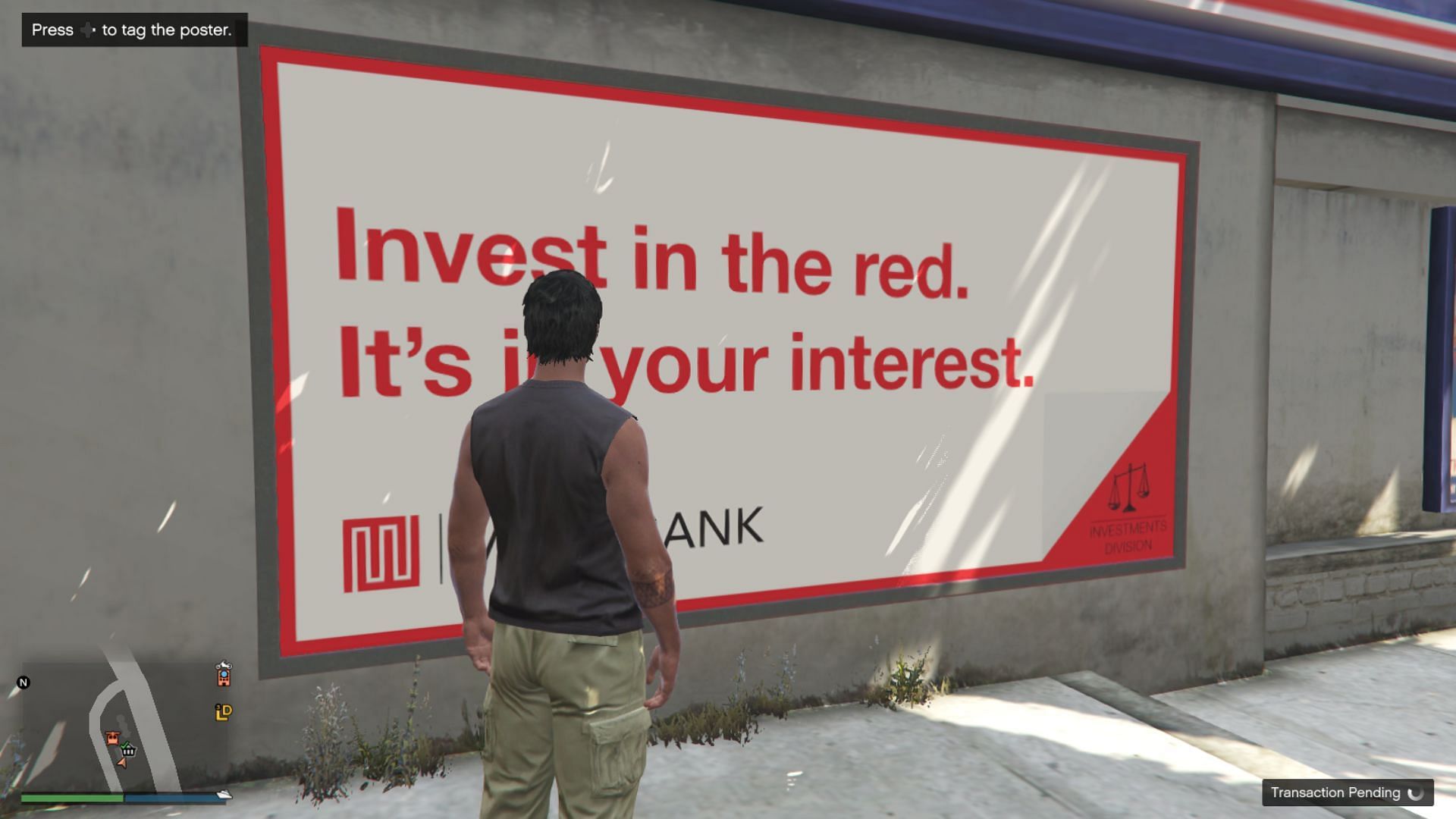 The GTA Online money making guide readers must spray paint five posters every day (Image via Rockstar Games)