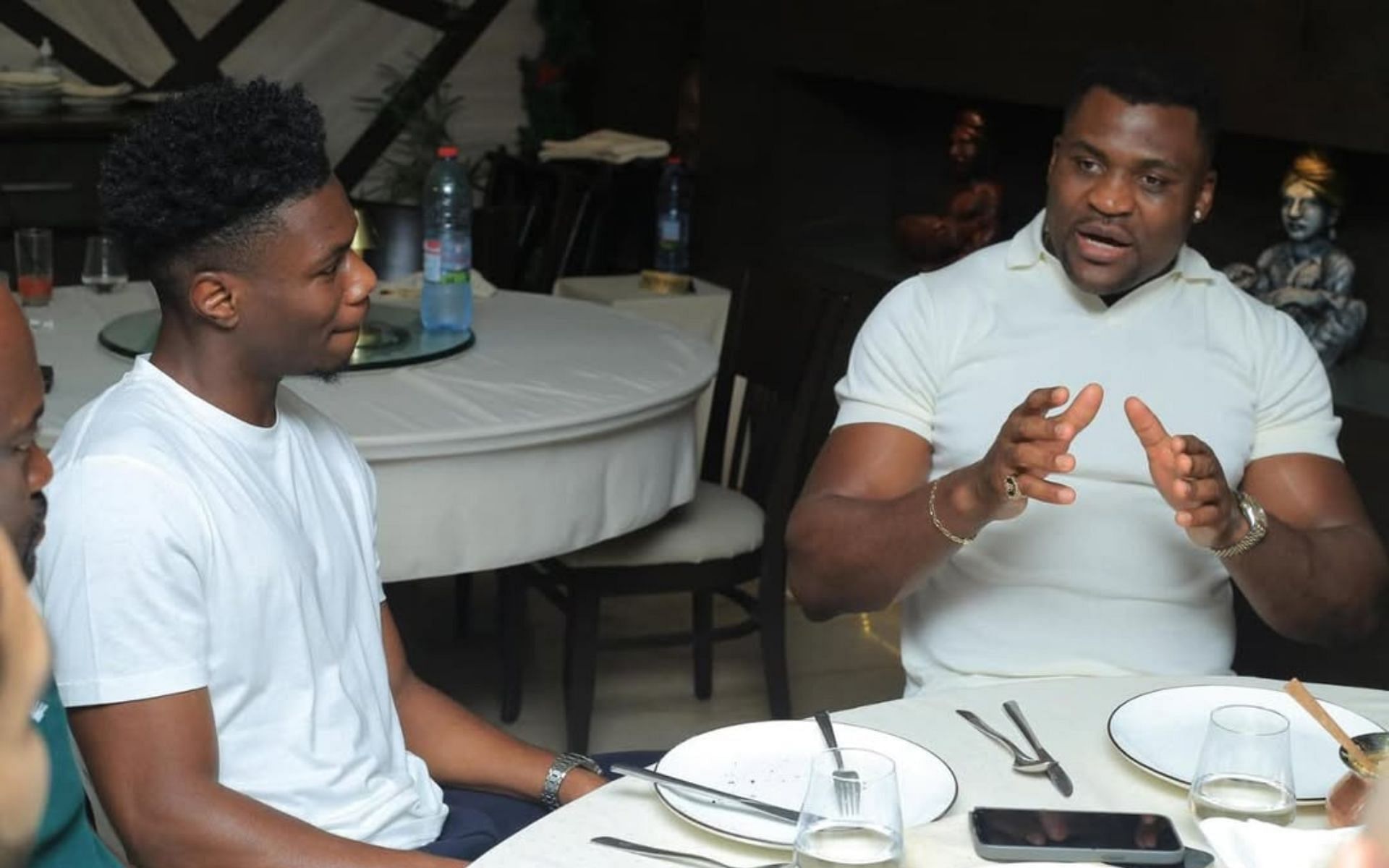 Francis Ngannou&#039;s dinner with Samuel Eto&#039;o and others [Image courtesy: @francisngannou on Instagram]