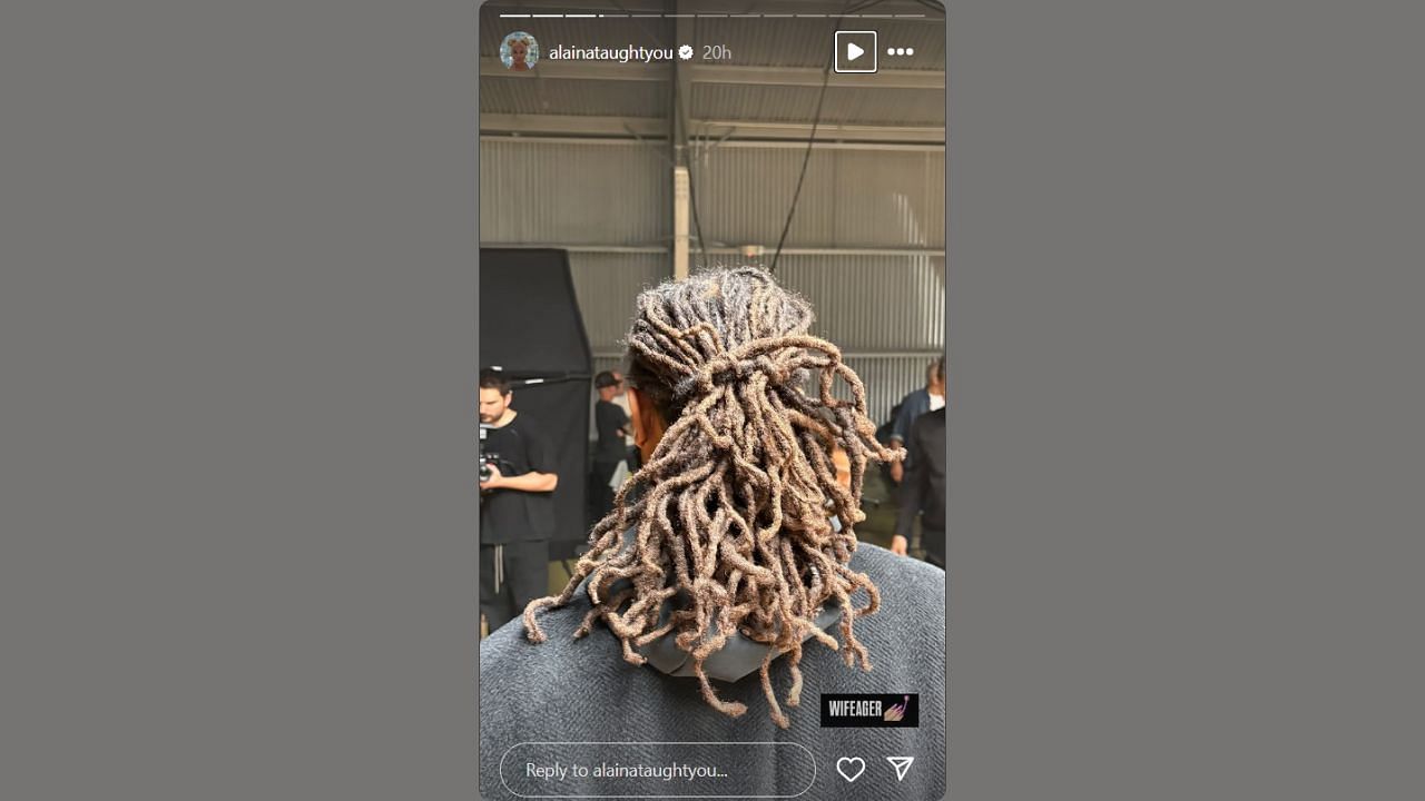 Anderson shares a picture of her husband&#039;s braids on her IG story. (Credits: @alaianataughtyou/Instagram)