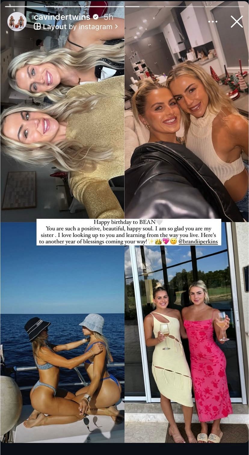 Haley and Hanna Cavinder wish sister Brandi a happy birthday (via Instagram)