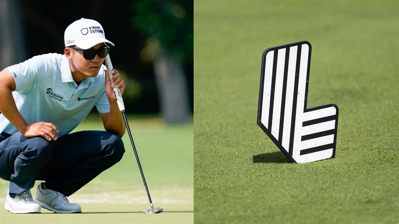 Michael S Kim reponds on LIV Golf signing a deal with Fox Sports. Image via Getty and IMAGN