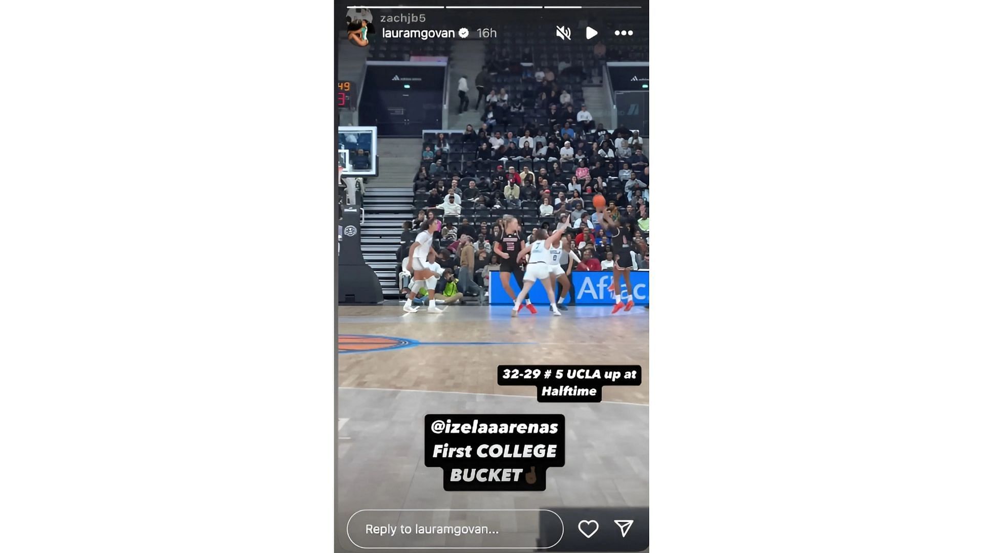 Laura Govan shares Izela Arenas first college basket in Paris. Photo Credits: Laura Govan IG account