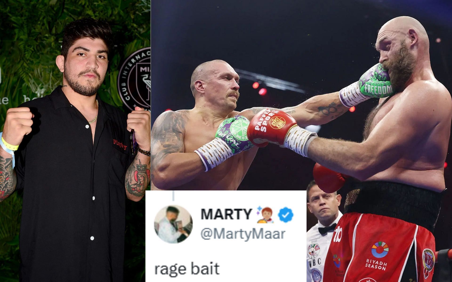 Dillon Danis (left) comments on Oleksandr Usyk vs. Tyson Fury 2 [Image courtesy: Getty]