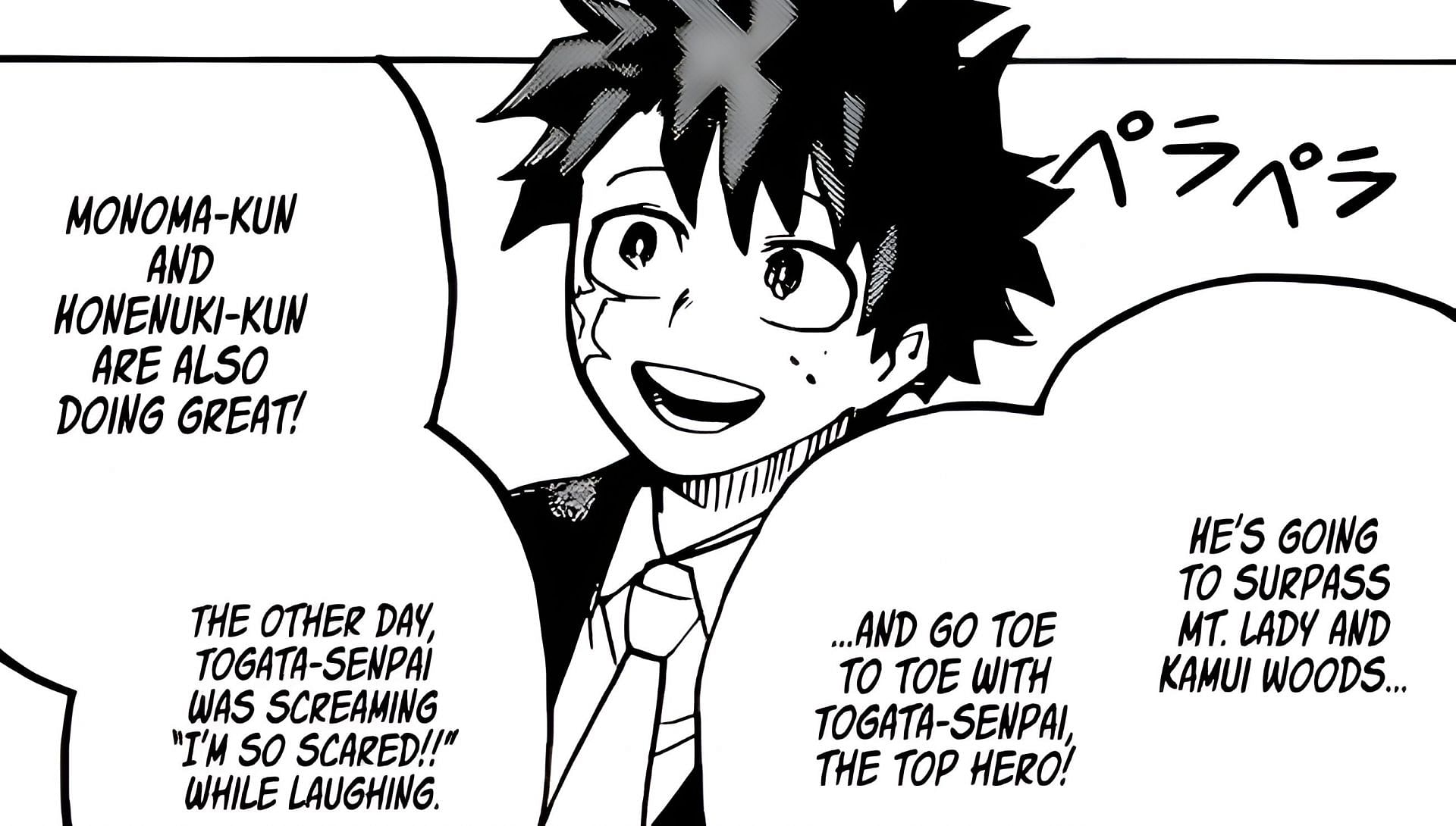 Deku as seen in the manga (Image via Kohei Horikoshi/Shueisha)