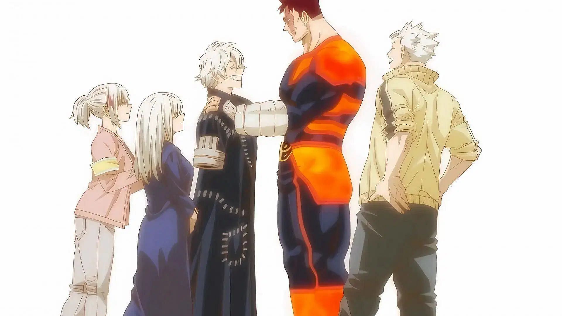 The Todoroki family excluding Shoto as shown in the anime (Image via Bones)