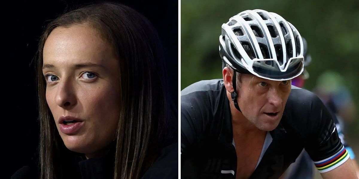 Iga Swiatek (L), Lance Armstrong (R), Sources: Getty