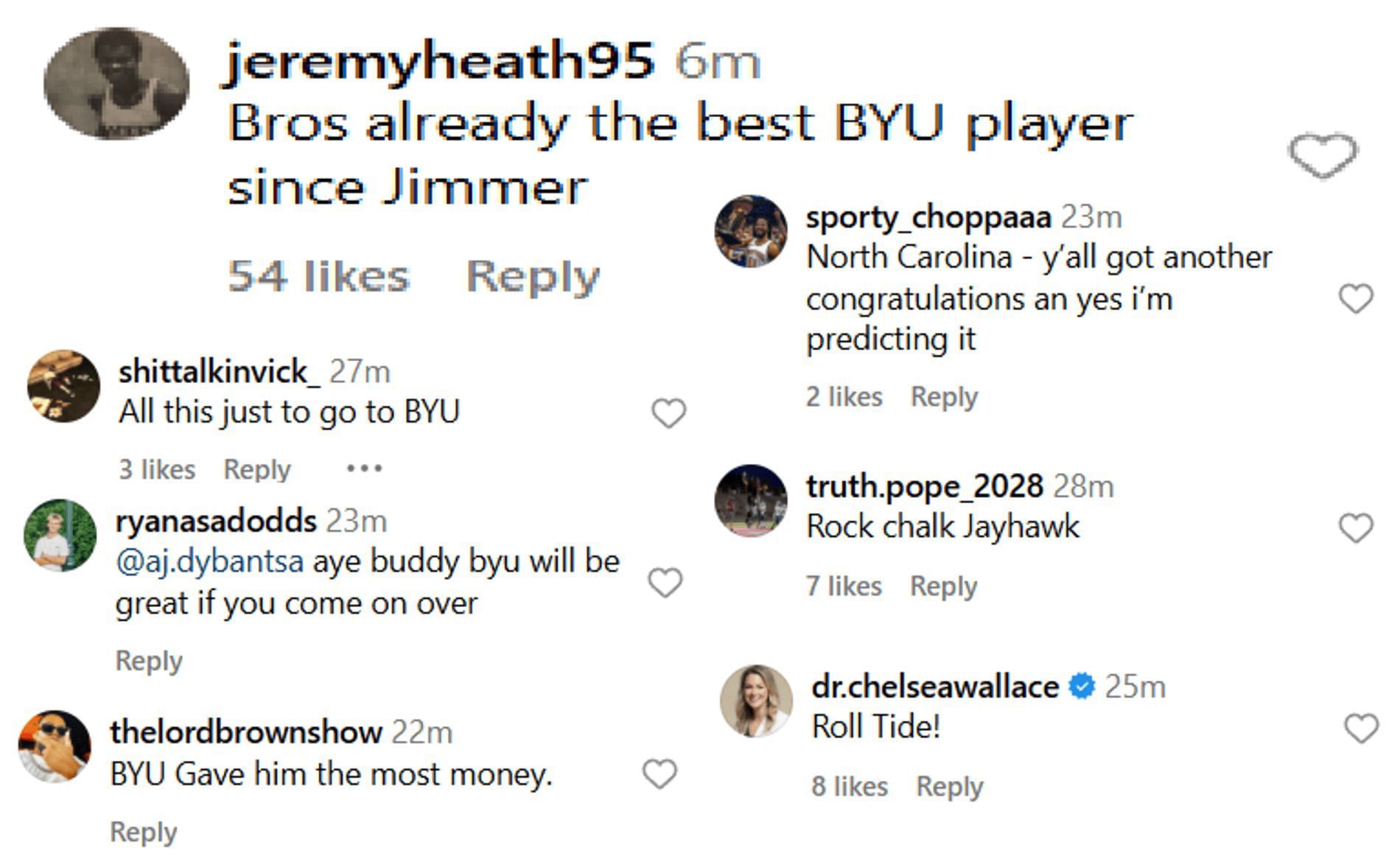 Fans react to news that AJ Dybantsa will finally announce his college of choice (Source: Instagram/firsttake)