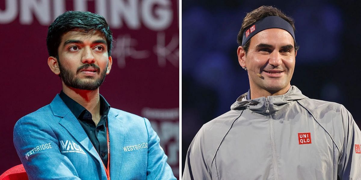 Gukesh D [L] and Roger Federer [R] (Source: Getty Images)