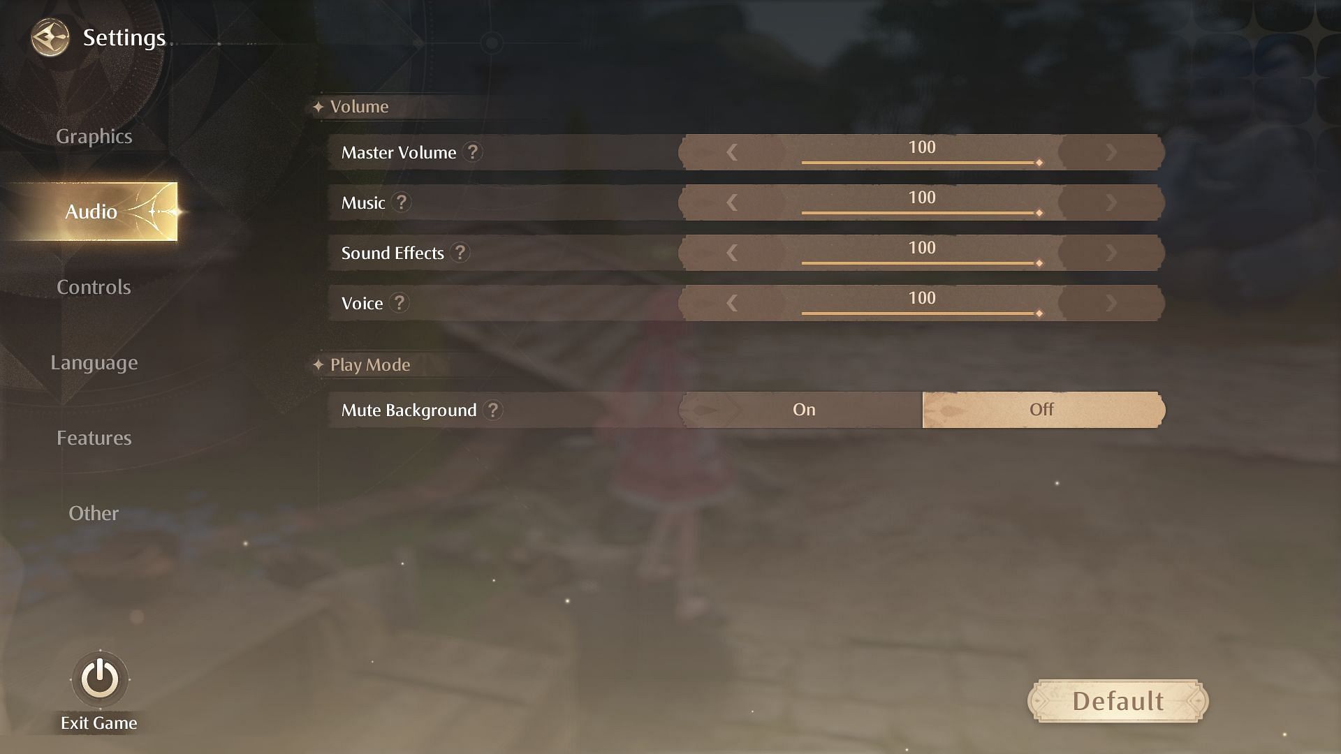 Audio settings (Image via InFold Games)