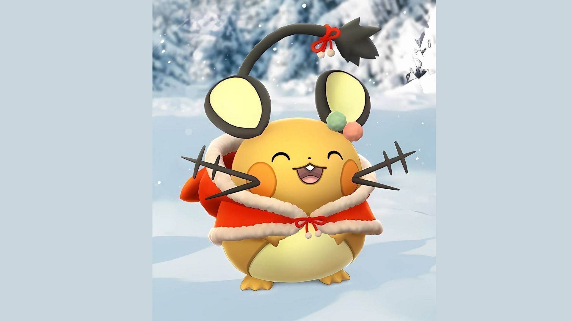 A picture of Shiny Holiday Outfit Dedenne will be posted after getting one in the Pokemon GO Holiday Part 1 event. (Image via Niantic)