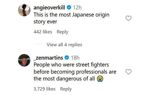 Comments on the post. [Image credit: @espnmma on Instagram]