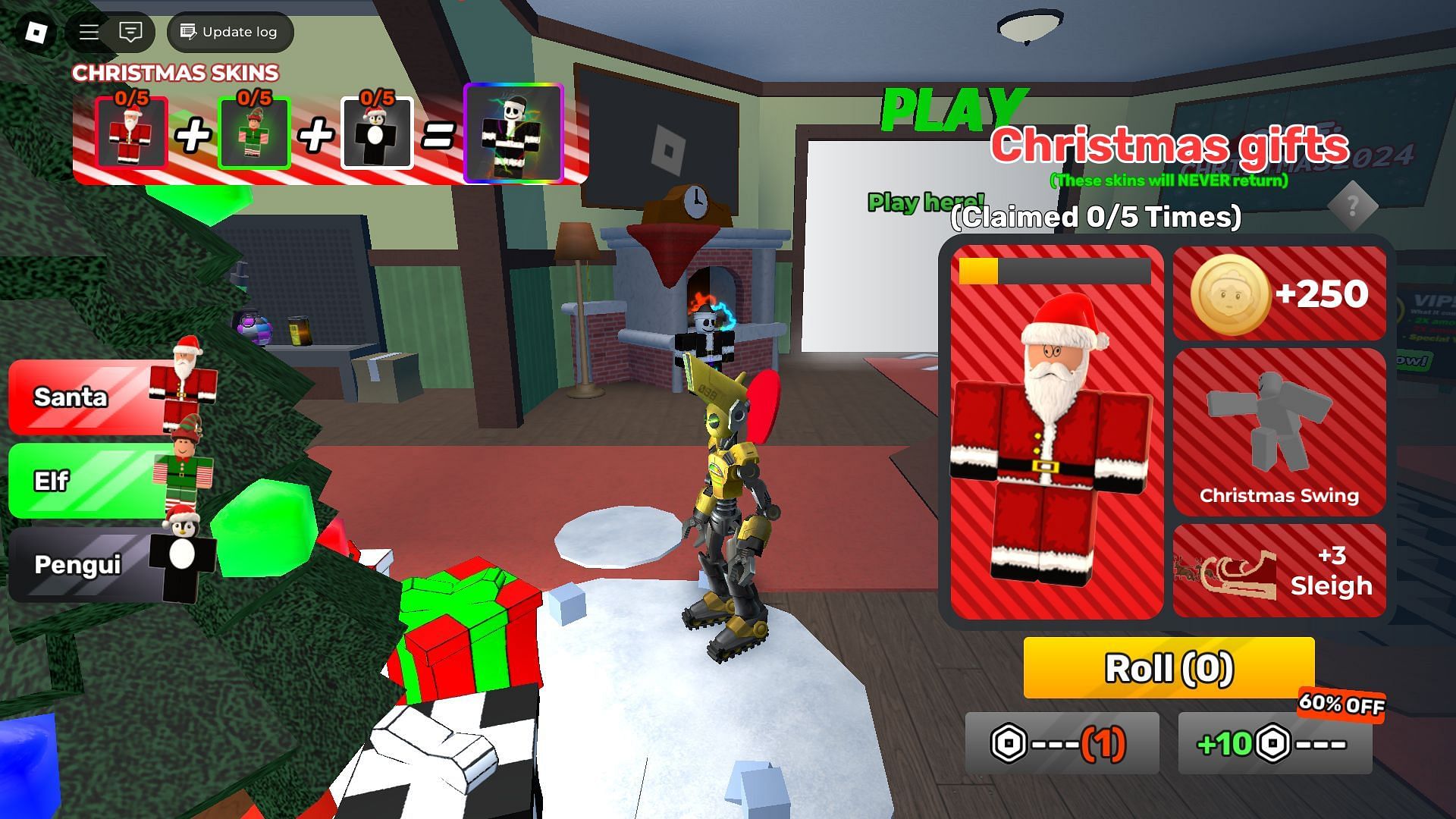 Enjoy the new Christmas Gifts added with Update 7 (Image via Roblox)