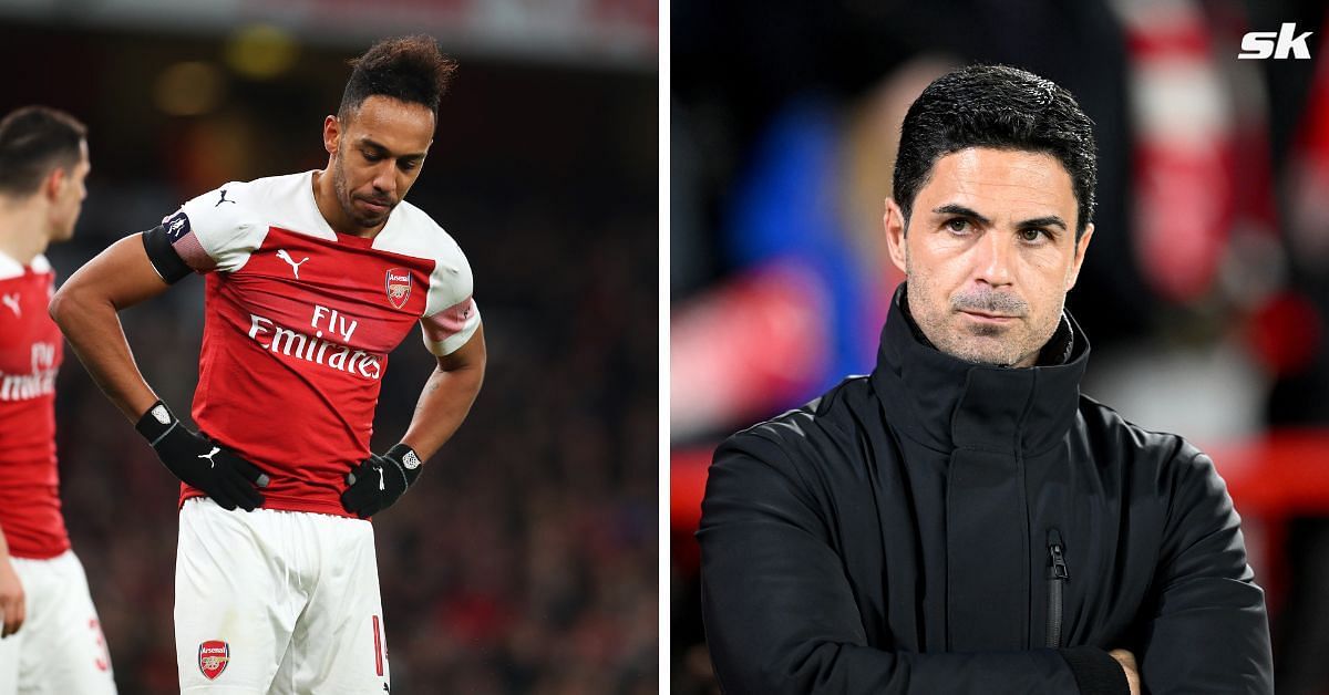 Pierre-Emerick Aubameyang vs Mikel Arteta at Arsenal