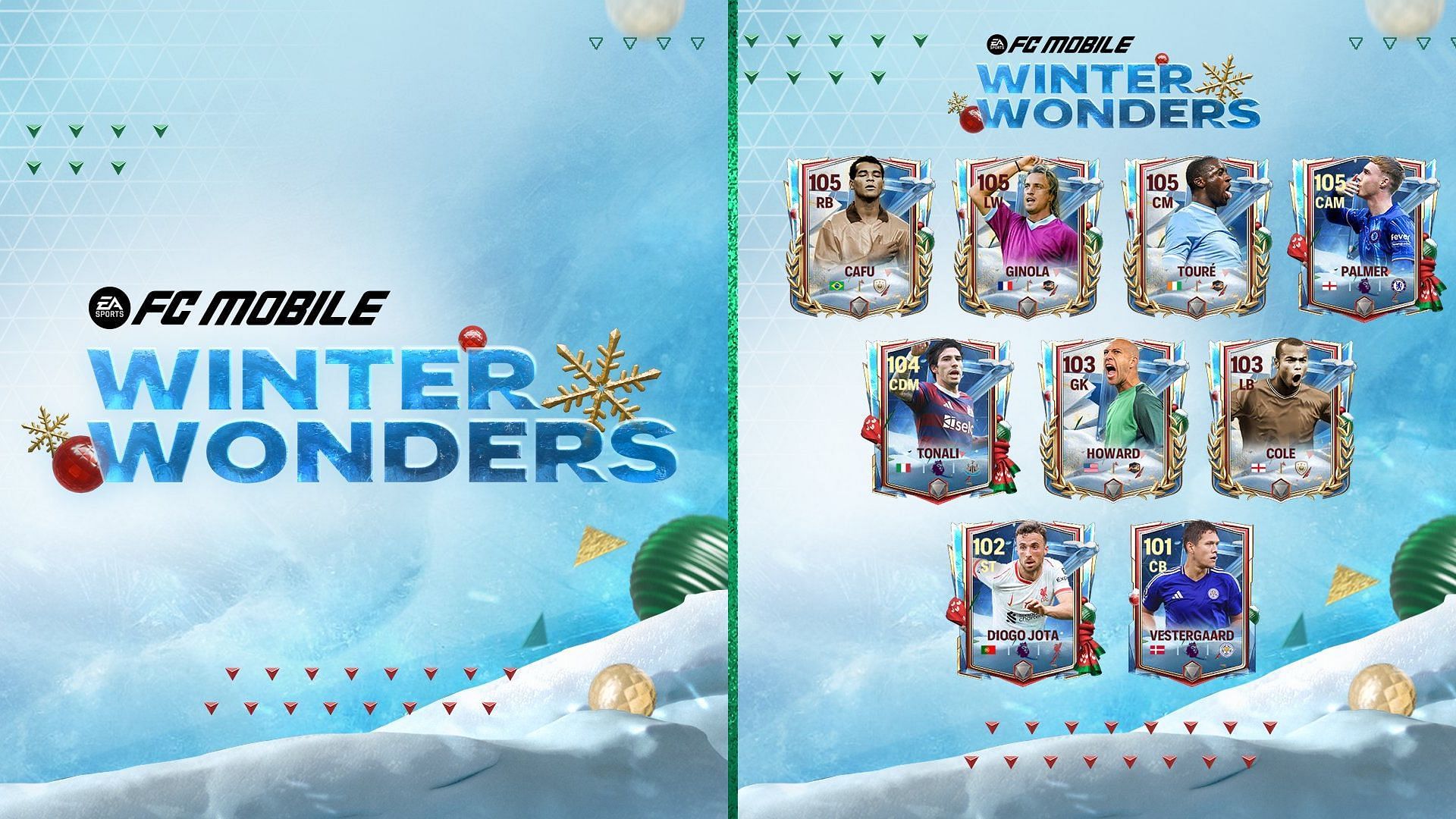 EA FC Mobile Winter Wonders event is set to feature some of the highest-rated cards in the game Images via EA Sports)