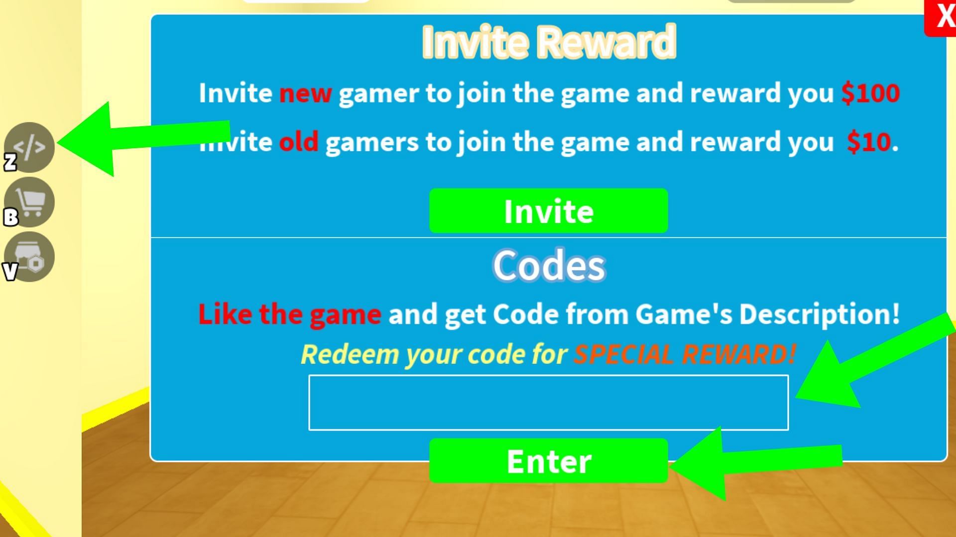 Avoid extra spaces when pasting the active code (Image via Roblox)