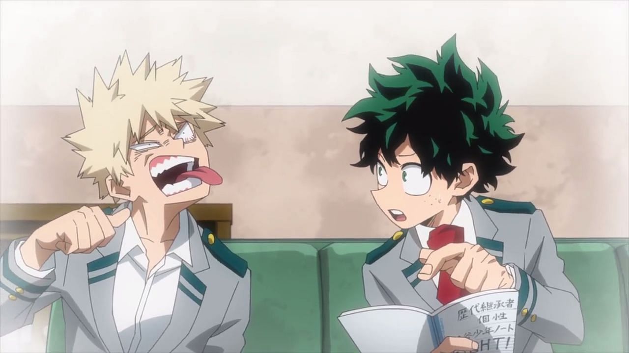 Deku and Bakugo in My Hero Academia (Image via Studio Bones)