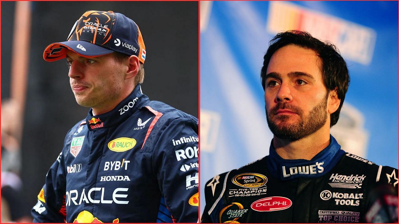 Max Verstappen (L) and Jimmie Johnson (R), Imagn