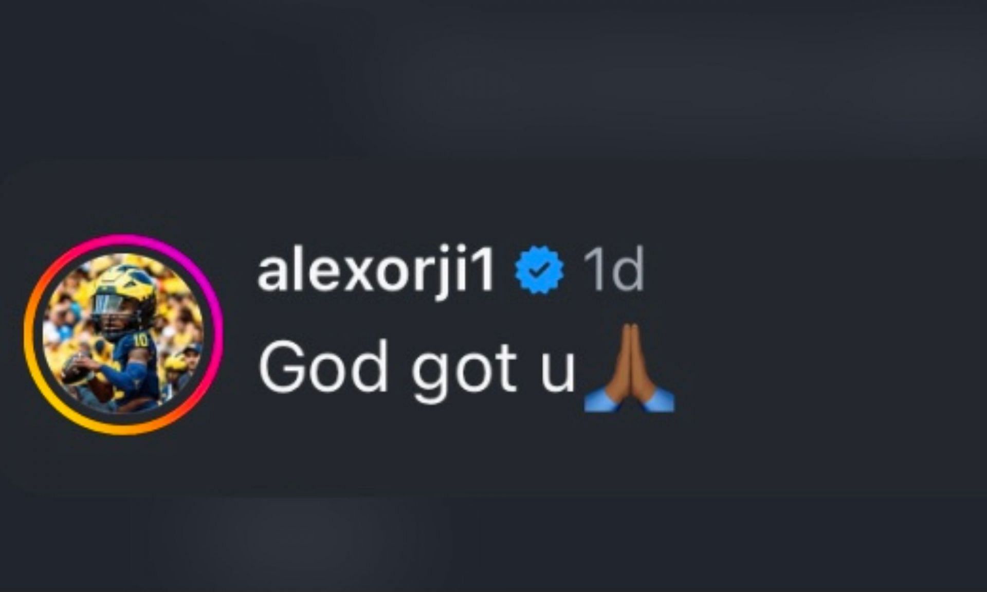 Alex Orji&#039;s reaction to Bryce Underwood&#039;s Instagram Reel