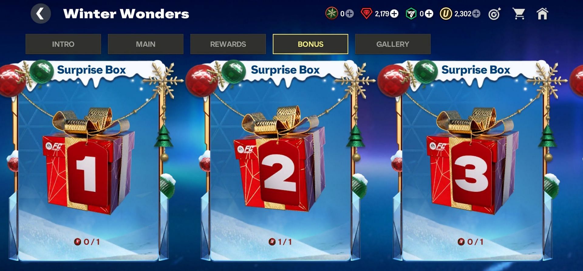 Every final step in the daily Slippery Slope challenge provides a Winter Wonders Gift, which can be used to open Surprise Boxes (Image via EA Sports)