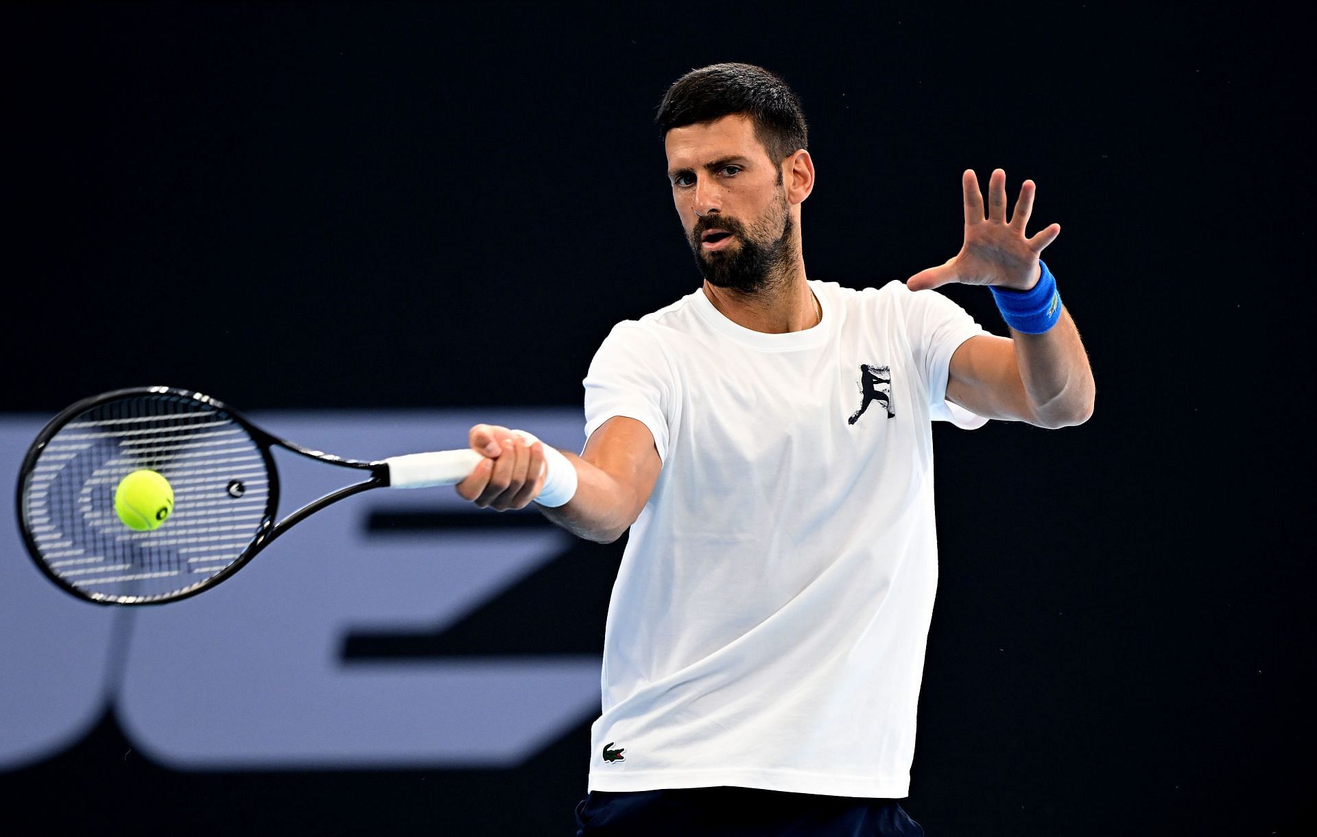 The Serb practicing ahead of Brisbane International - Source: Getty