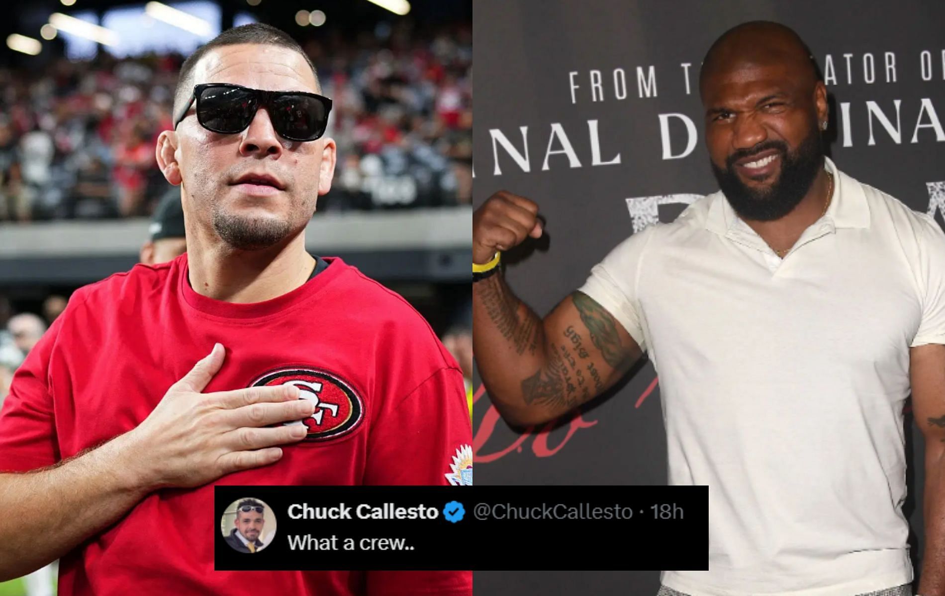 Fans react to Rampage Jackson and Nate Diaz joining a former UFC fighter. [Image Courtesy: Getty Images]