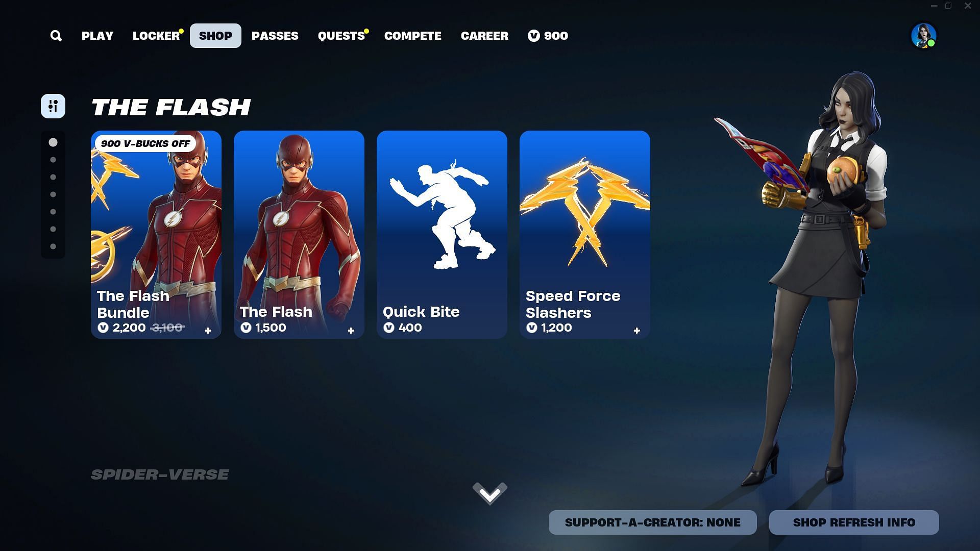 You can individually purchase The Flash skin in Fortnite (Image via Epic Games)