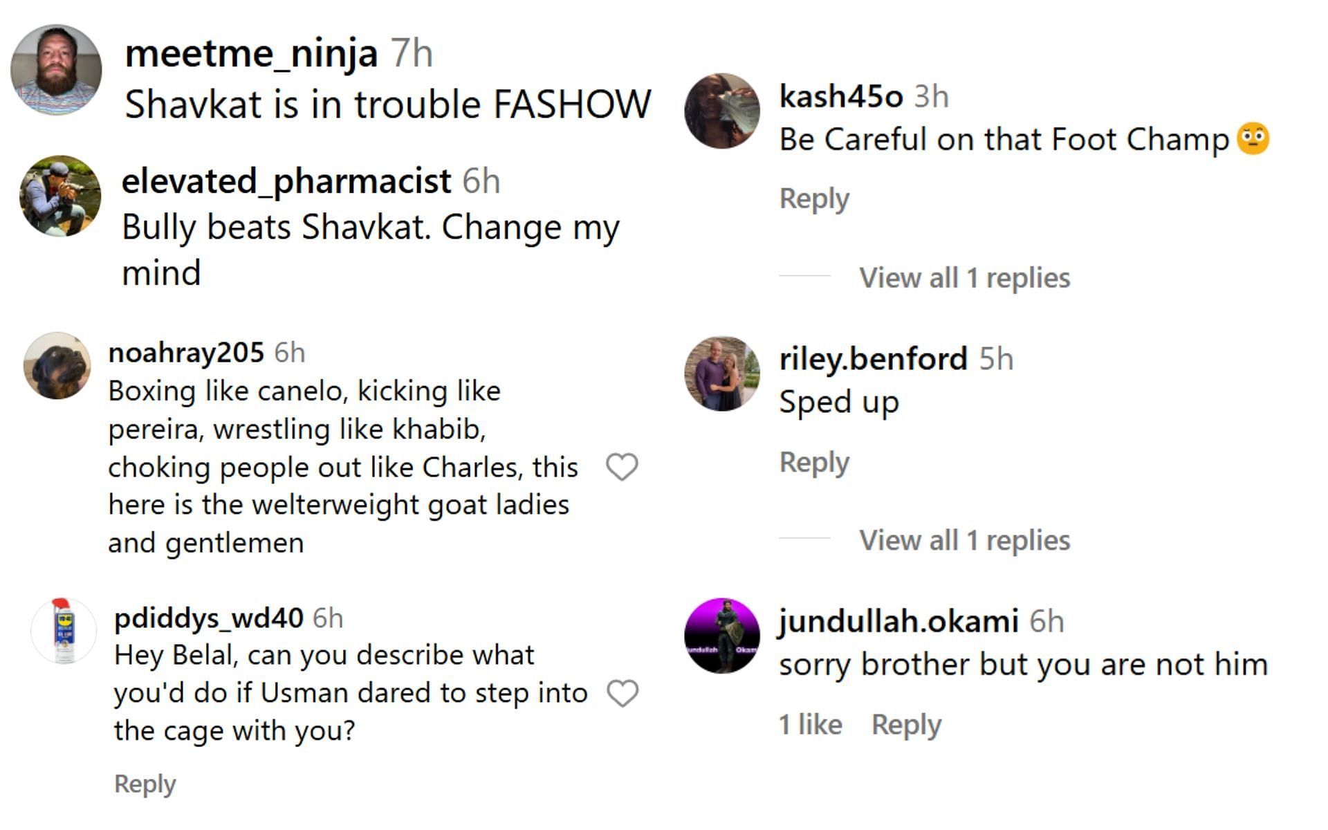 Fan reactions and comments on the video. [Screenshots courtesy: @bullyb170 on Instagram]