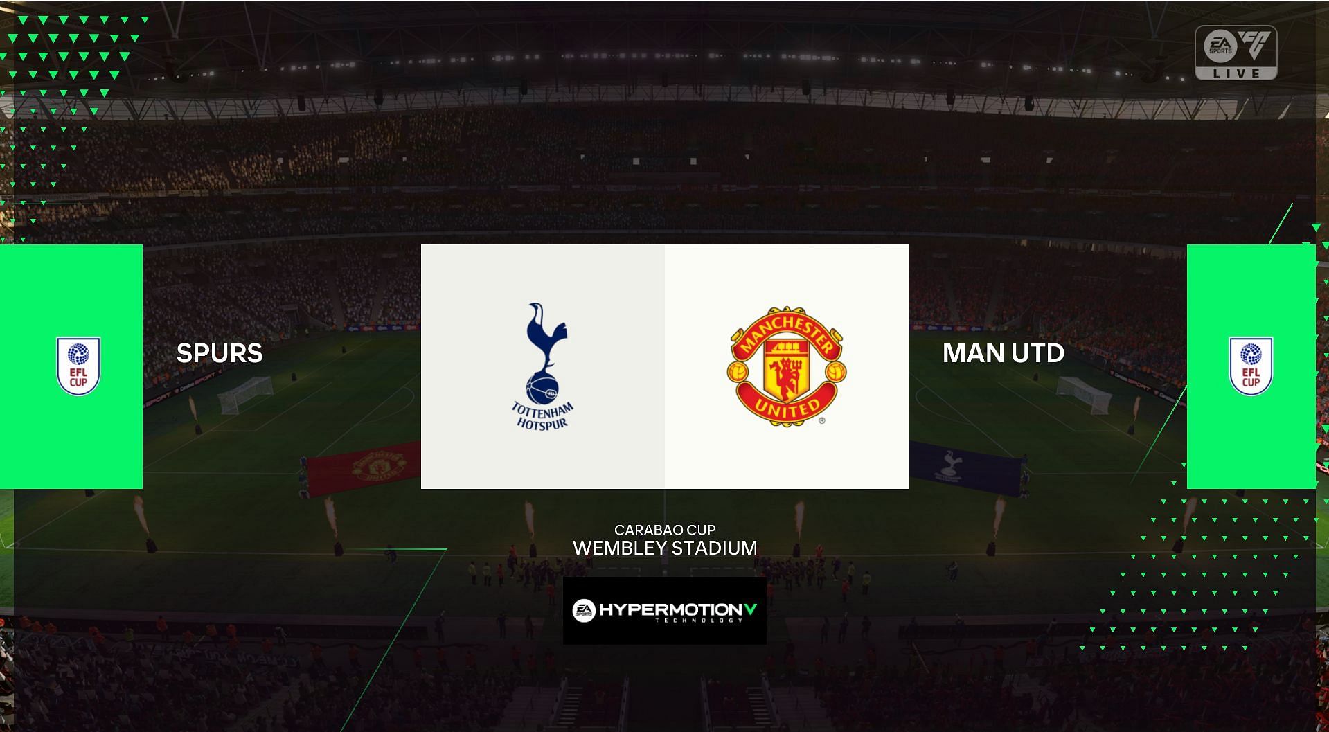 Spurs is all set to host Man United in the EFL cup quarterfinal (Image via EA Sports)