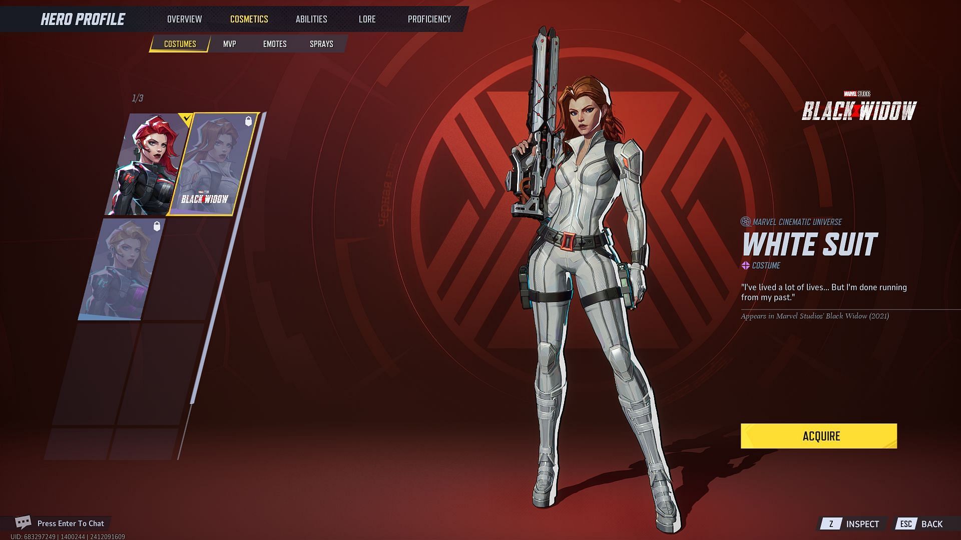 Black Widow&#039;s White Suit skin (Image via NetEase Games)