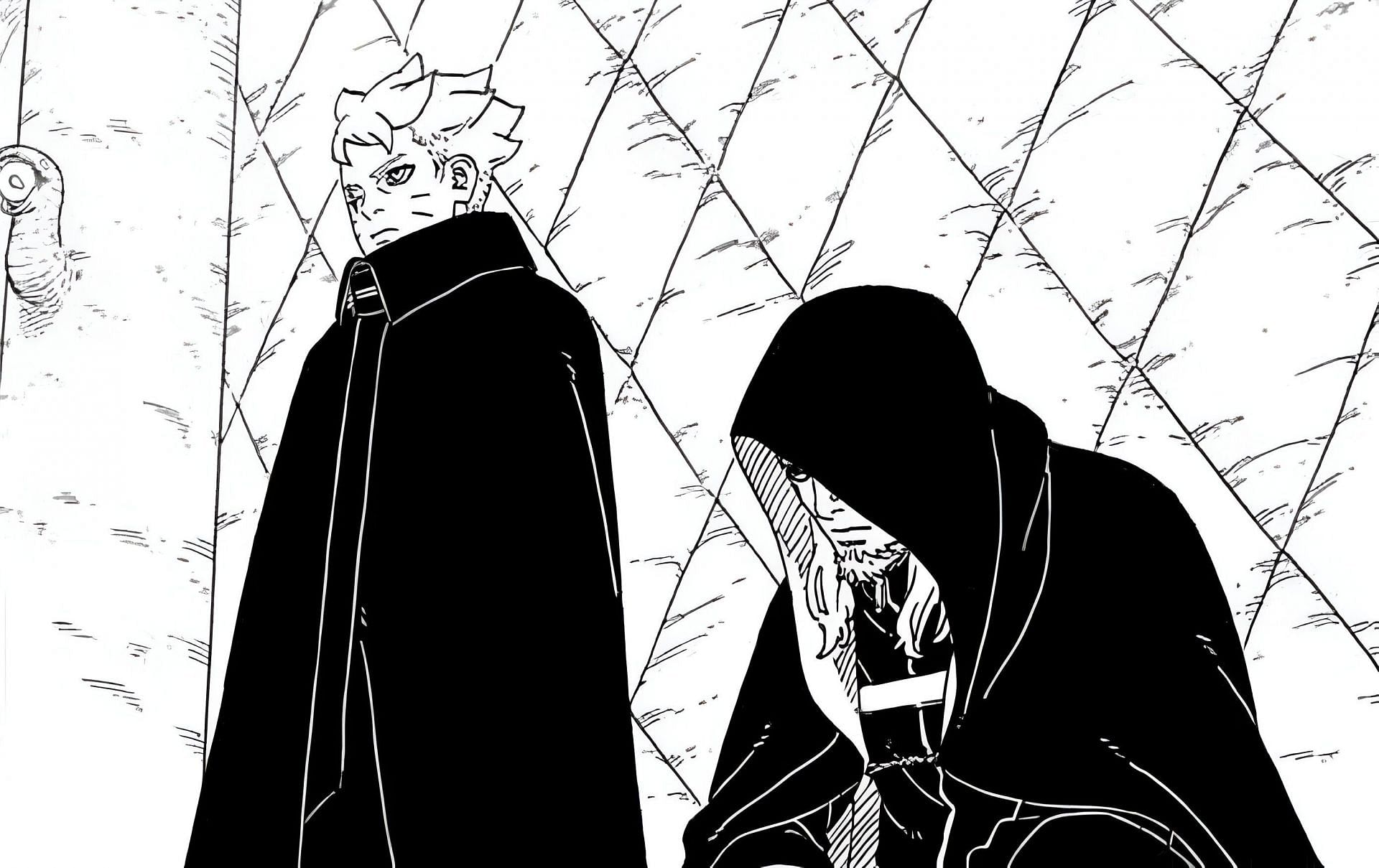 Boruto and Kashin Koji as seen in Boruto: Two Blue Vortex (Image via Shueisha)