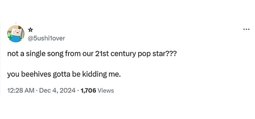 A comment reacting to the news (Image via X/ @PopCrave)