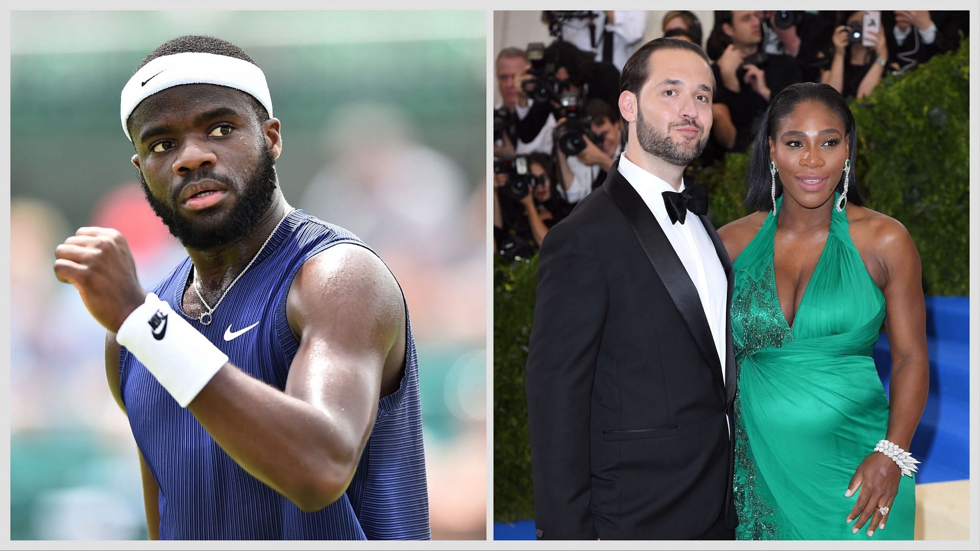 Frances Tiafoe, Serena Williams and her husband Alexis Ohanian - Getty Images