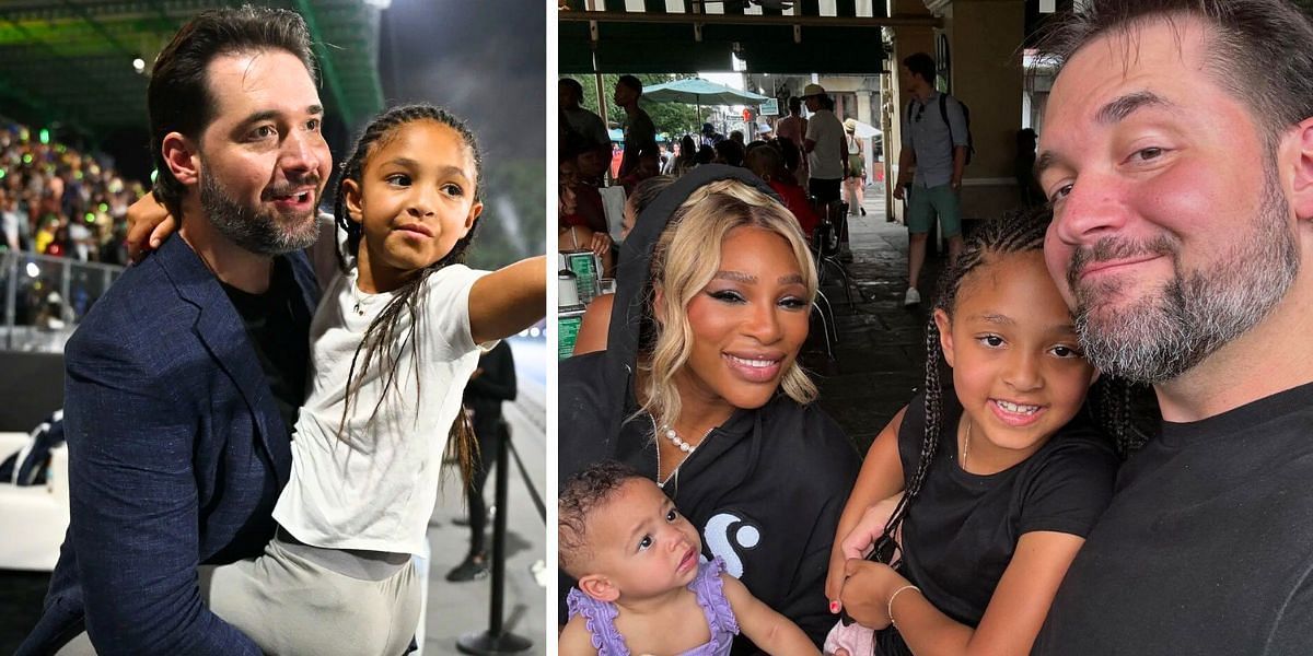 Serena Williams and husband Alexis Ohanian with their daughters Olympia and Adira (Image Source: Getty; @alexisohanian on Instagram)