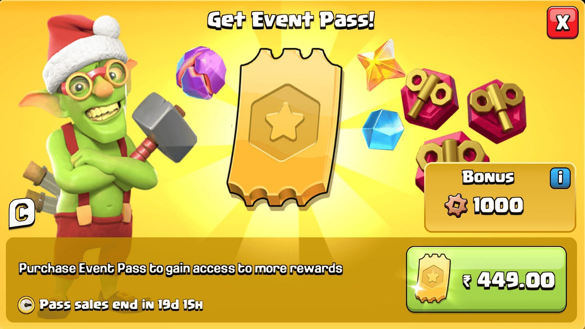 The Event Pass purchase option (Image via Supercell)