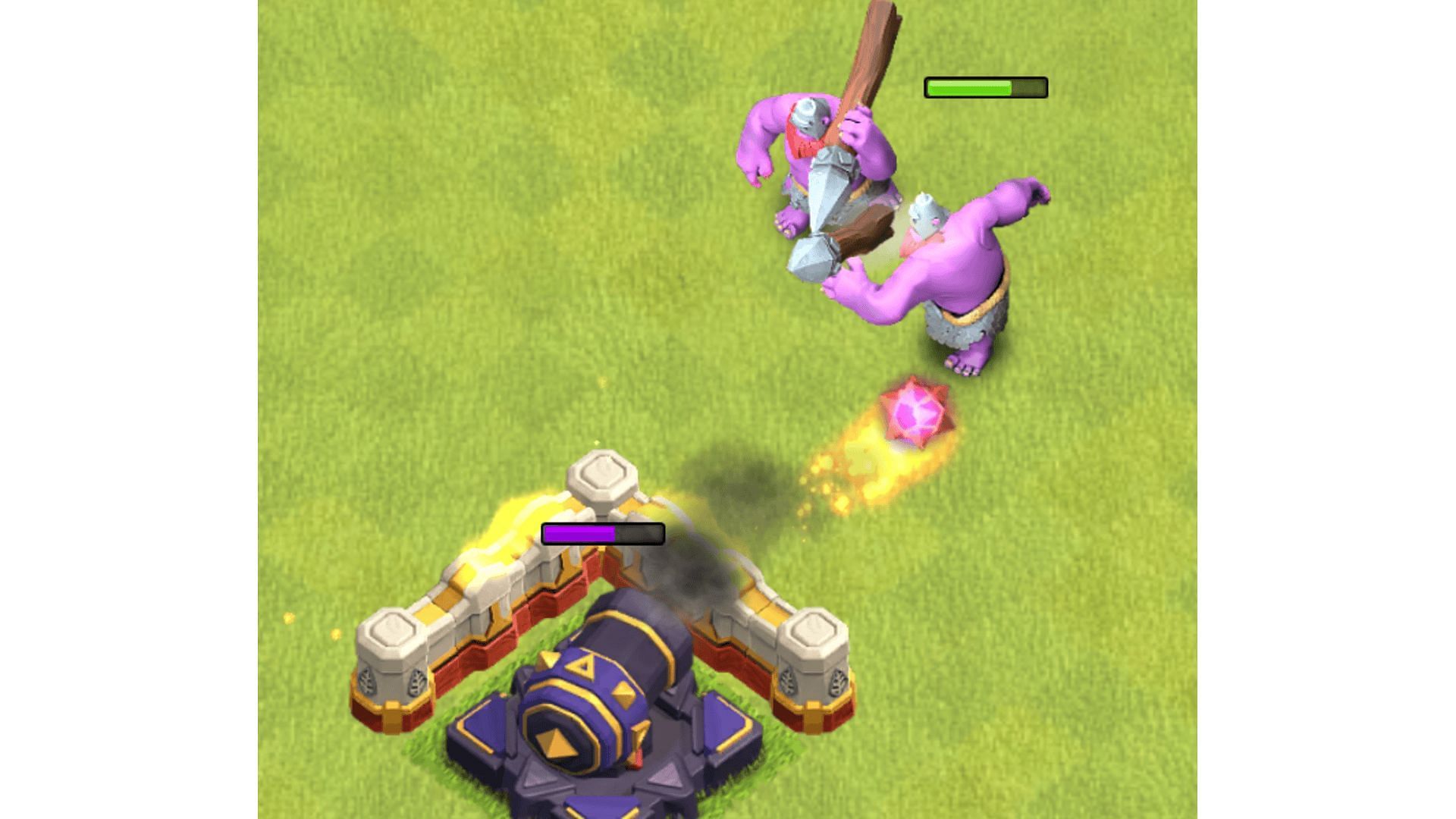 Throwers dealing damage to cannons (Image via Supercell)