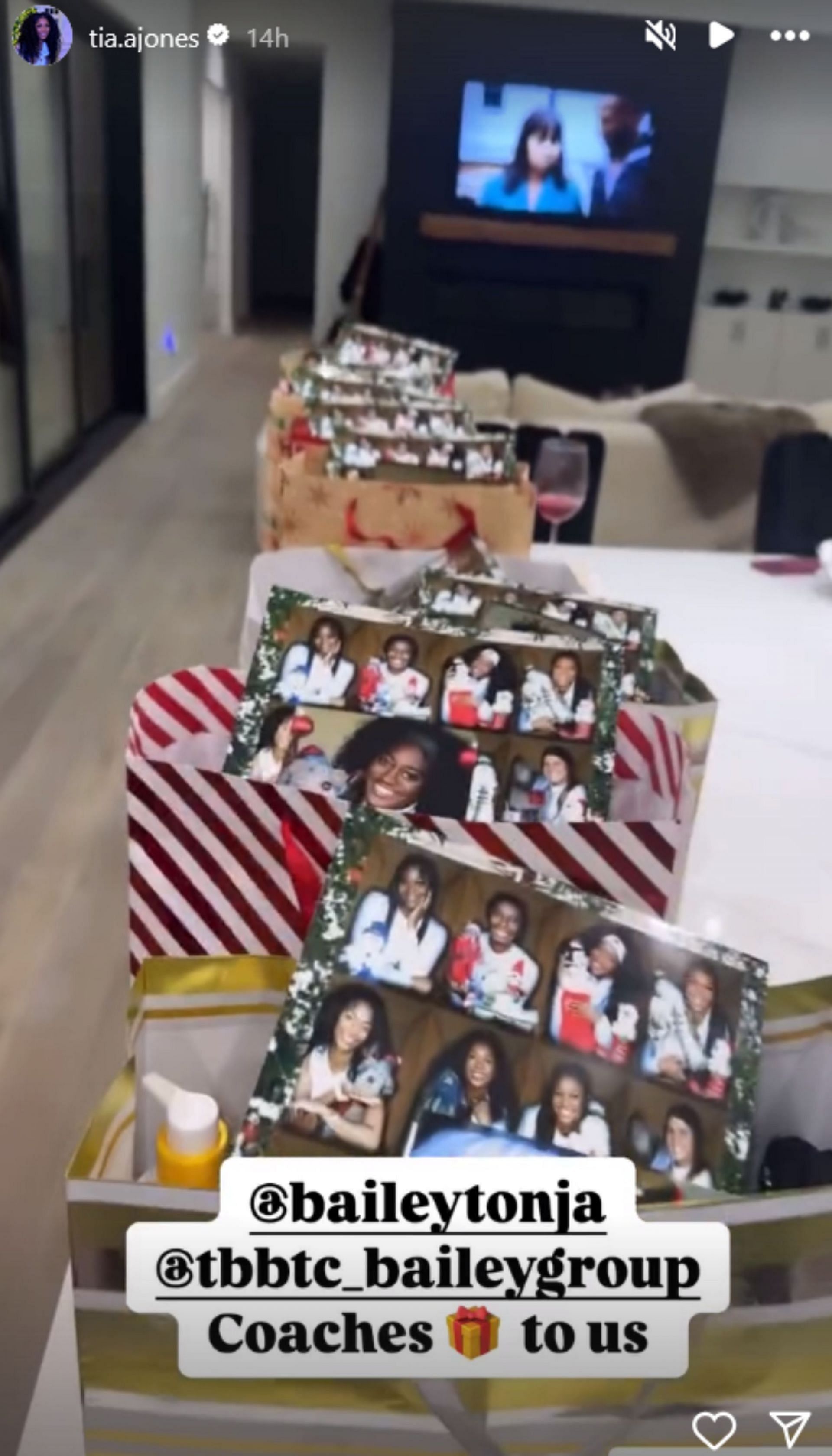 Screenshot of gifts for the athletes. Credits - Instagram/ tia.ajones