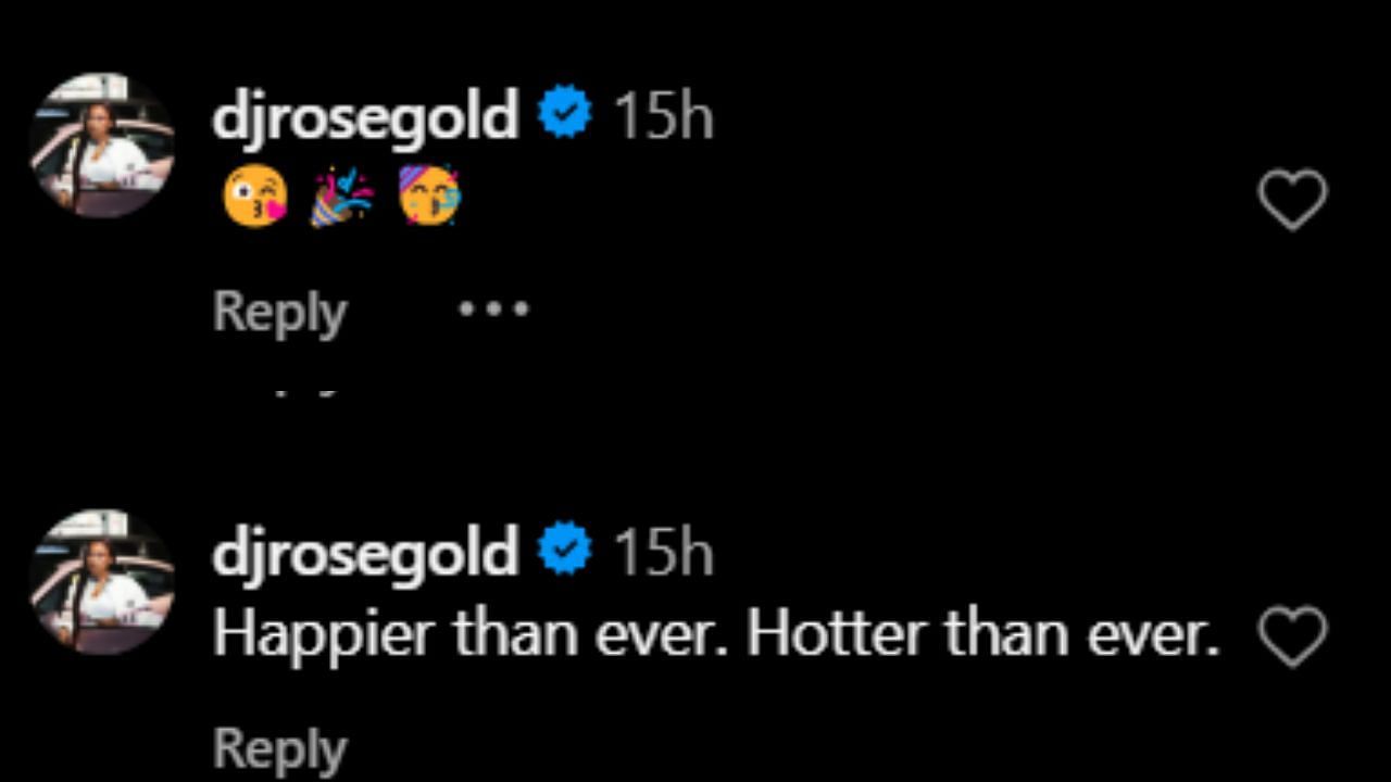 DJ Rosegold's comments