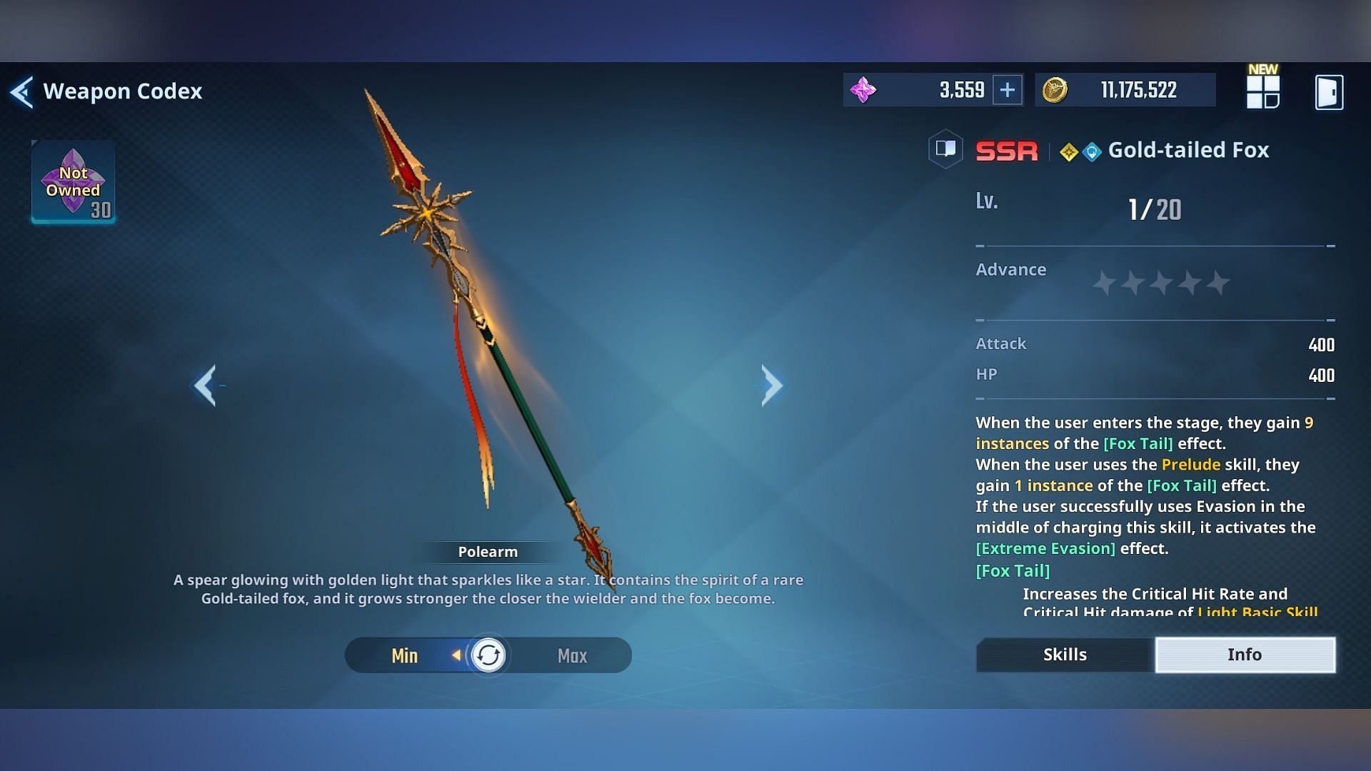 A new Sung Jinwoo weapon, Gold-tailed Fox (Image via Netmarble)