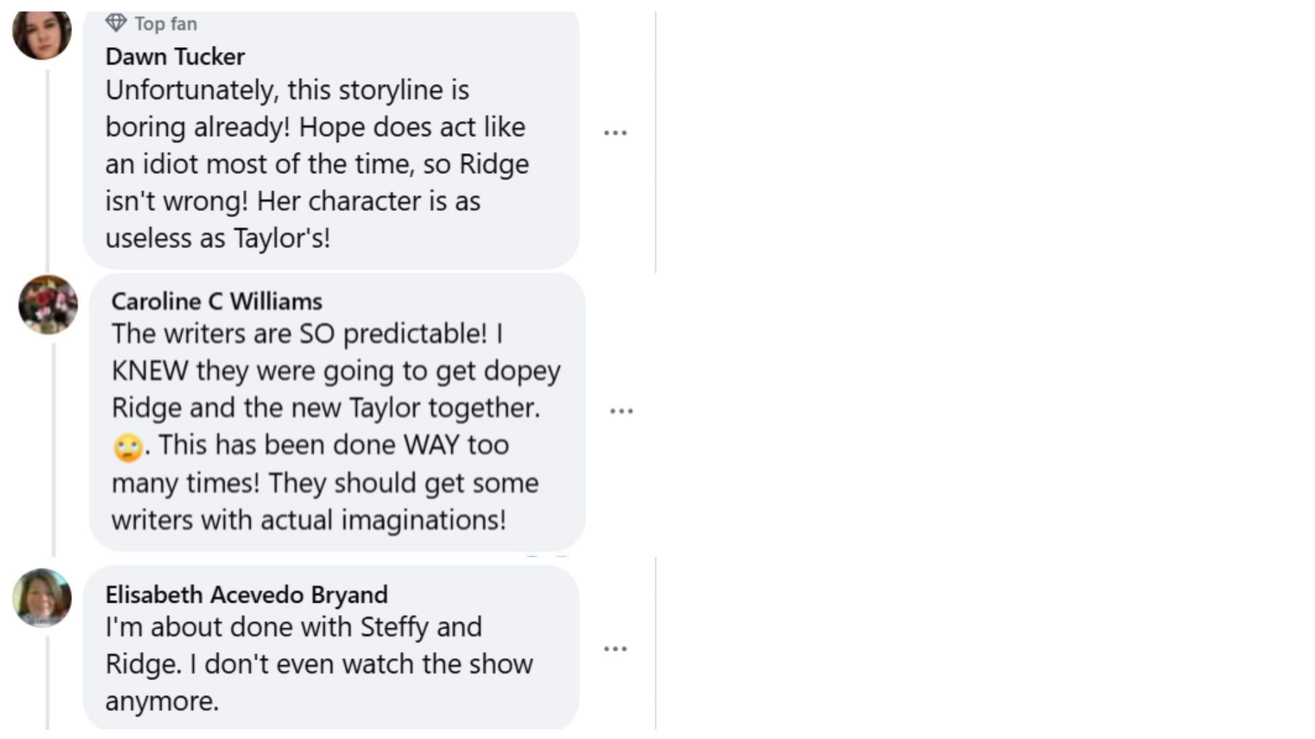 Fans express unhappiness with the storyline (Image via Facebook/The Bold and the Beautiful)